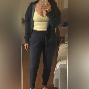 Aritzia Dark Blue zip sweater